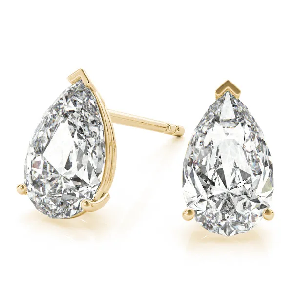 Platinum Moissanite Solitaire Empire Moissanite Stud Earrings