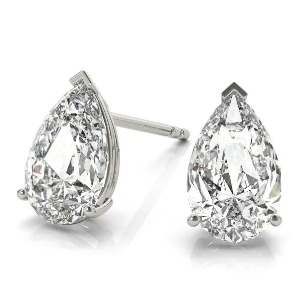 Platinum Moissanite Solitaire Empire Moissanite Stud Earrings
