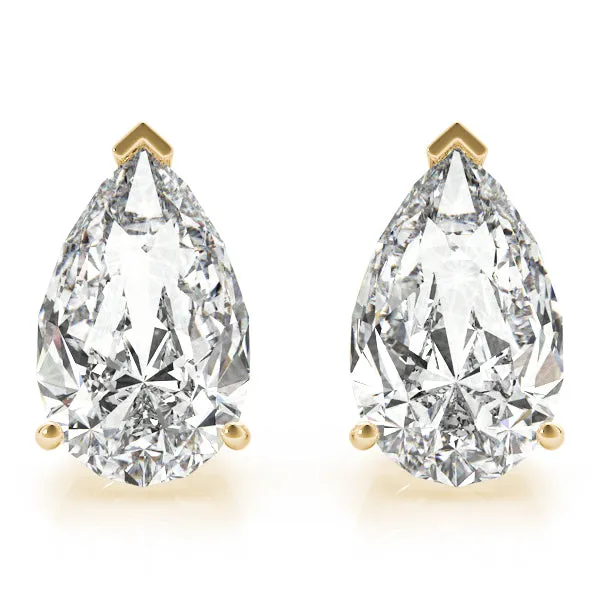 Platinum Moissanite Solitaire Empire Moissanite Stud Earrings