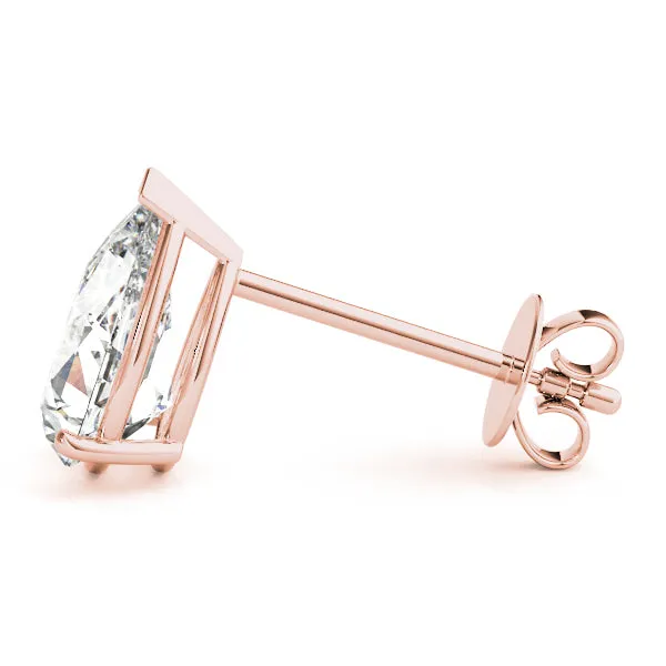 Platinum Moissanite Solitaire Empire Moissanite Stud Earrings