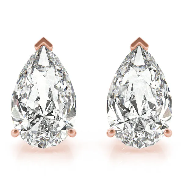 Platinum Moissanite Solitaire Empire Moissanite Stud Earrings
