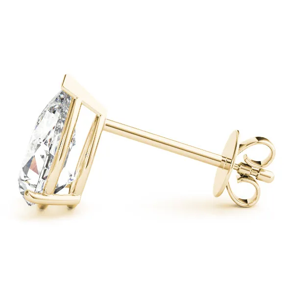 Platinum Moissanite Solitaire Empire Moissanite Stud Earrings