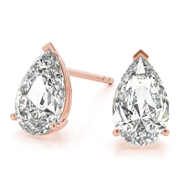 Platinum Moissanite Solitaire Empire Moissanite Stud Earrings