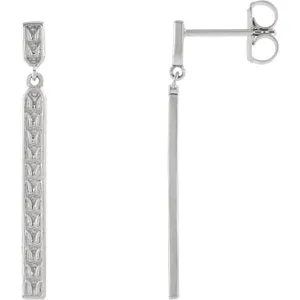 Platinum Sculptural-Inspired Bar Earrings
