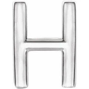 Platinum Single Initial H Earring