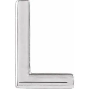 Platinum Single Initial L Earring