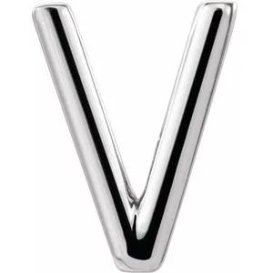 Platinum Single Initial V Earring