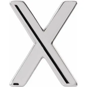 Platinum Single Initial X Earring