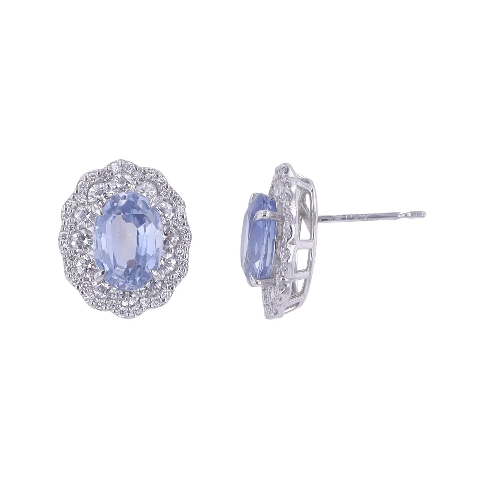 PT900 4.951 CTW Sapphire Earrings