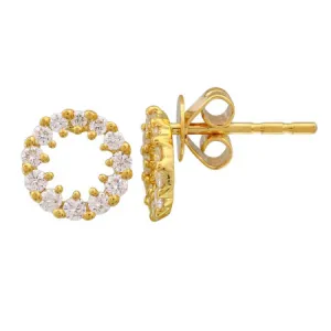 PYTHAGORAS DIAMOND CIRCLE STUD EARRINGS