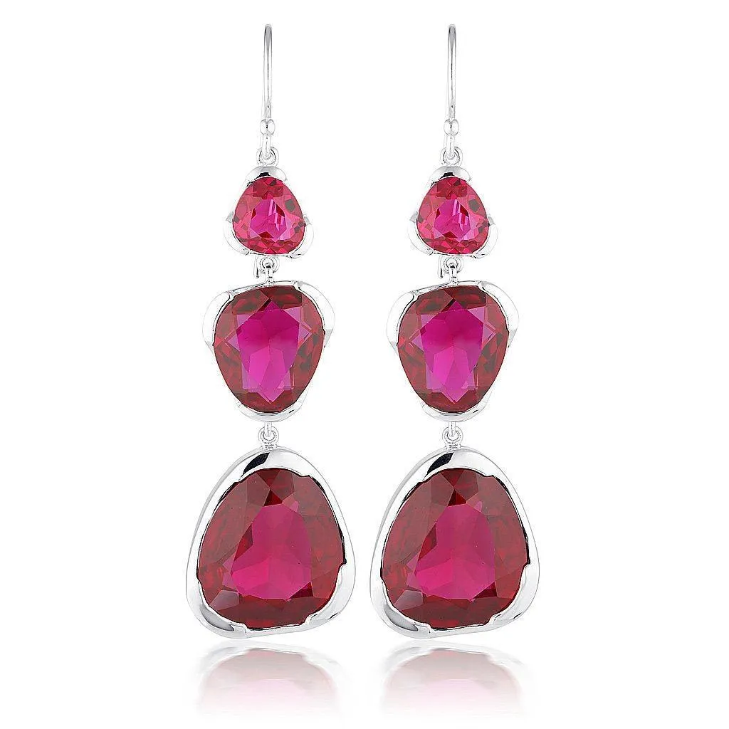 "To the Power of Three" - Gemstone Earrings - Ruby