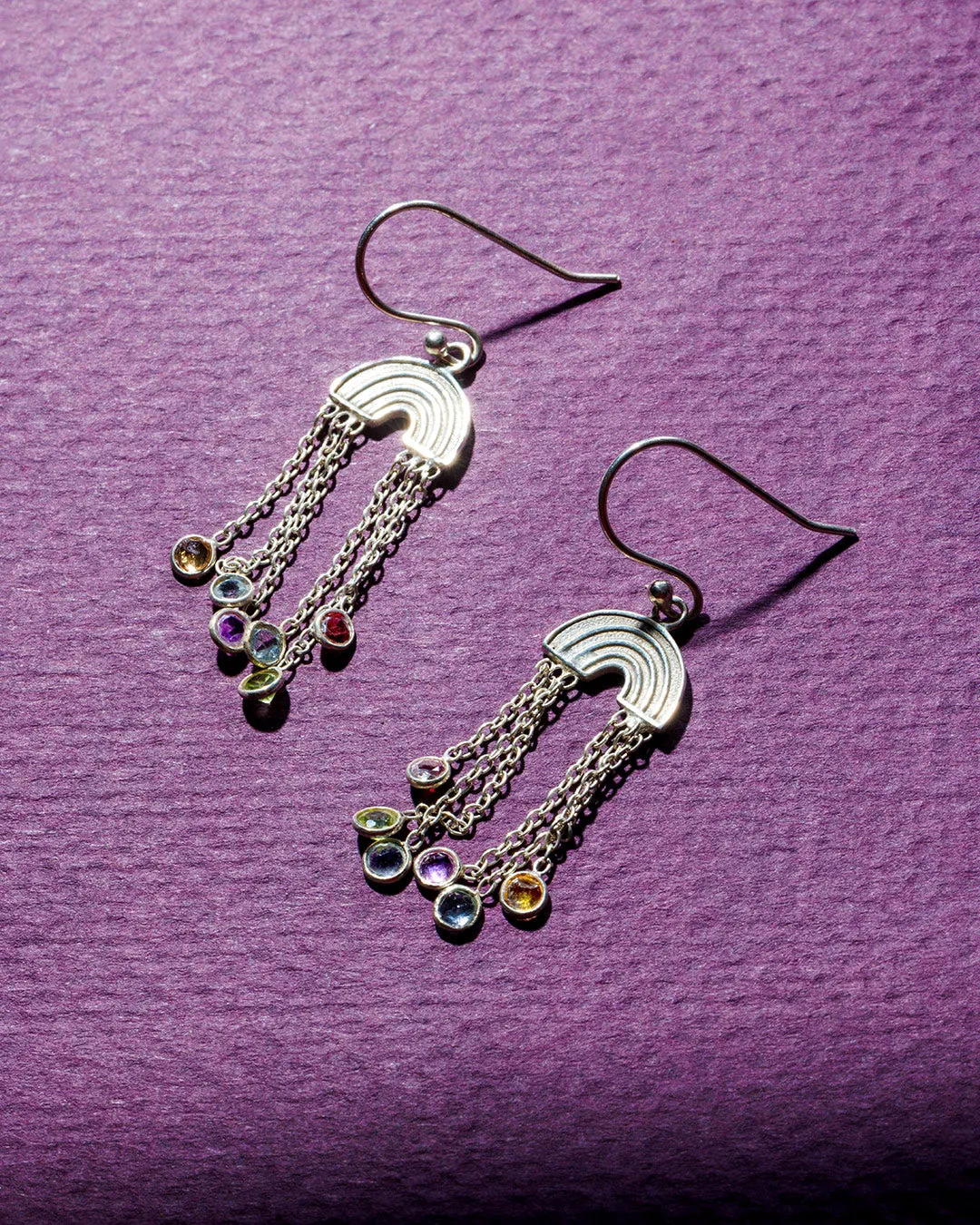 Rainbow and Gemstone Earrings