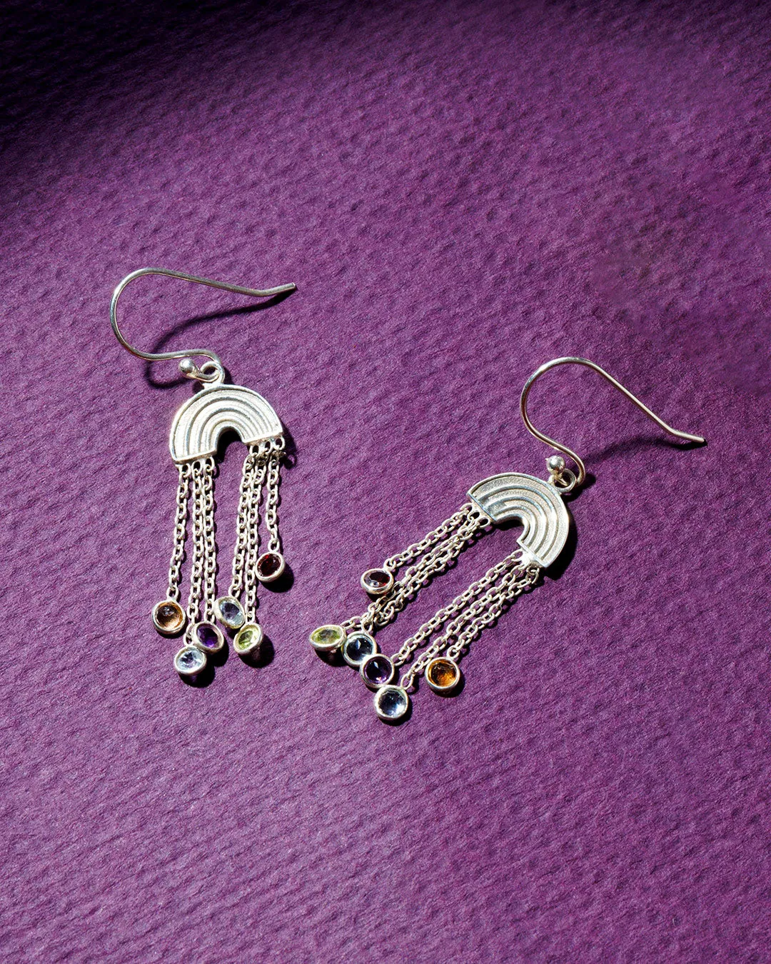 Rainbow and Gemstone Earrings