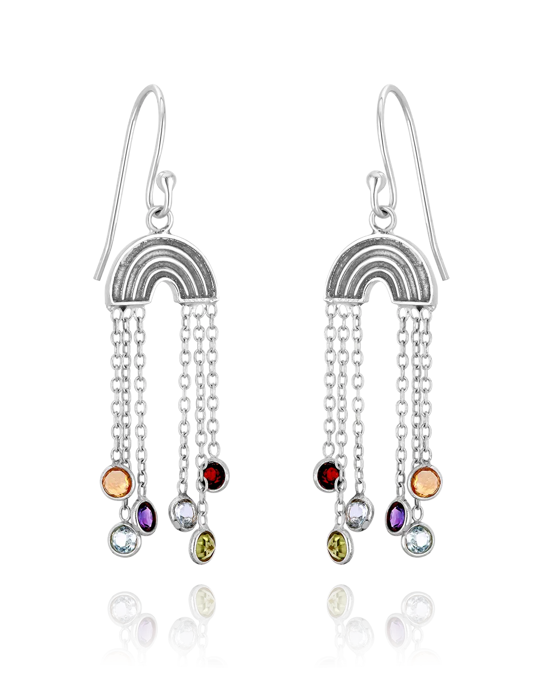 Rainbow and Gemstone Earrings