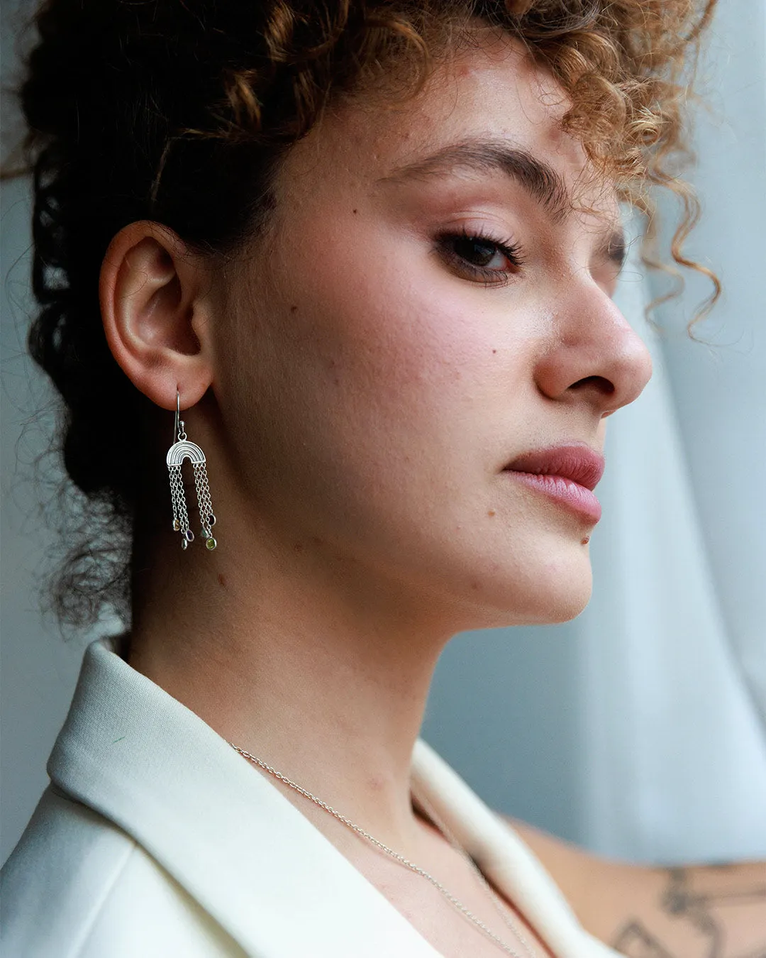 Rainbow and Gemstone Earrings