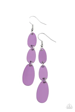 Rainbow Drops Purple Paparazzi Earrings