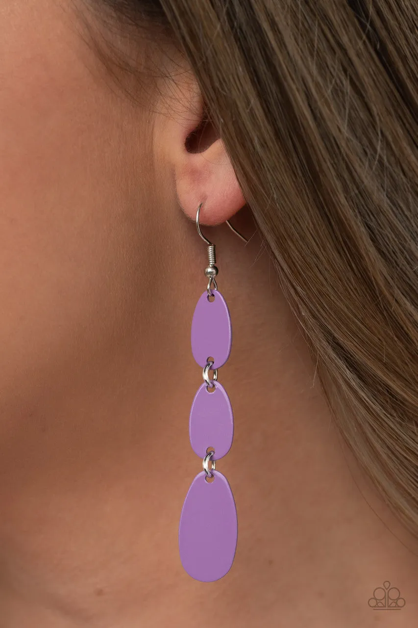 Rainbow Drops Purple Paparazzi Earrings