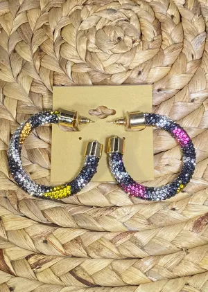 Rainbow Leopard Hoop Earrings