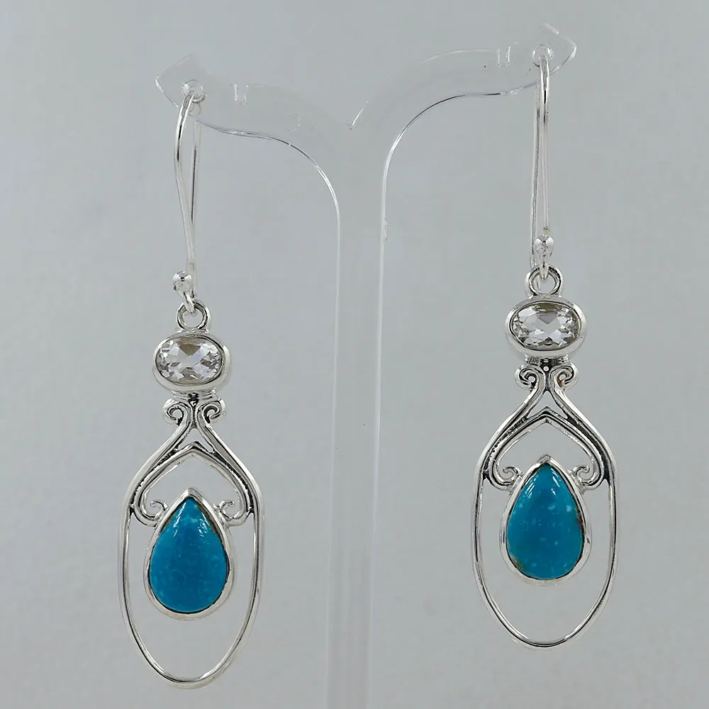 Rainbow Moonstone Silver Earrings