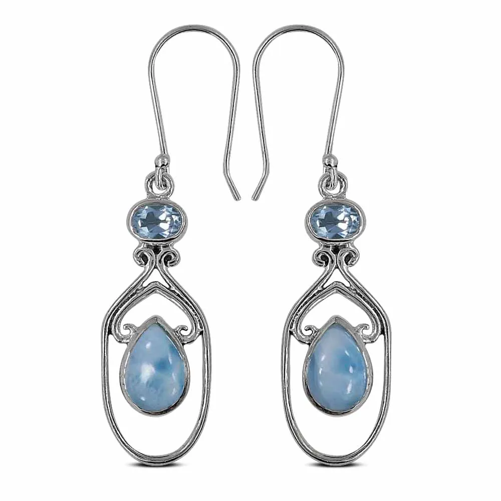 Rainbow Moonstone Silver Earrings