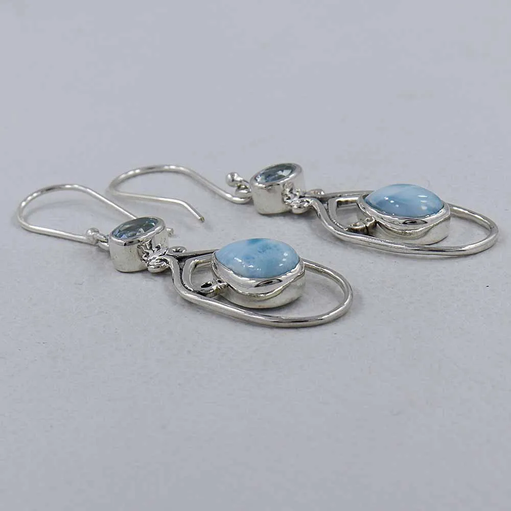 Rainbow Moonstone Silver Earrings