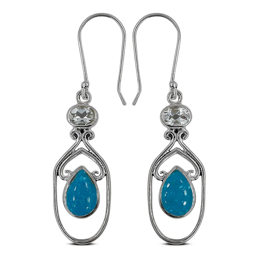 Rainbow Moonstone Silver Earrings
