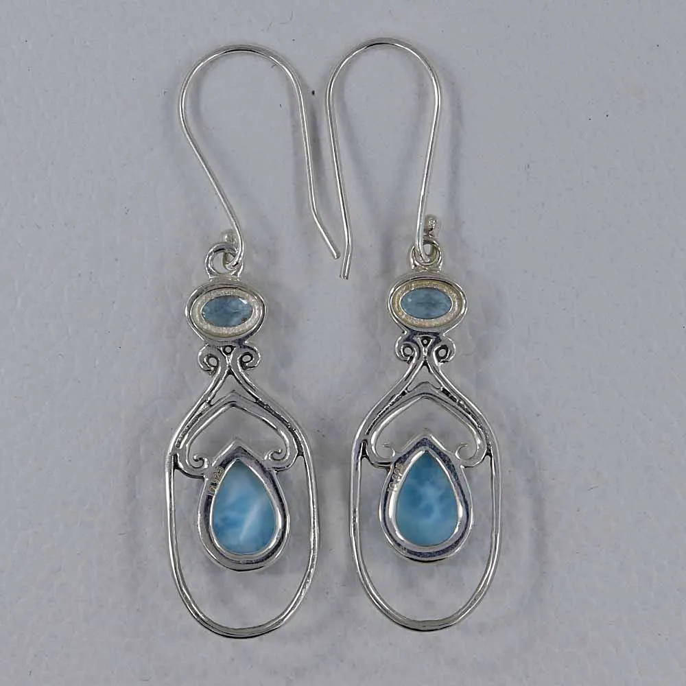Rainbow Moonstone Silver Earrings