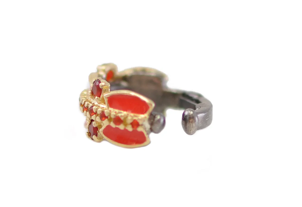 Red Enamel Ear Cuff