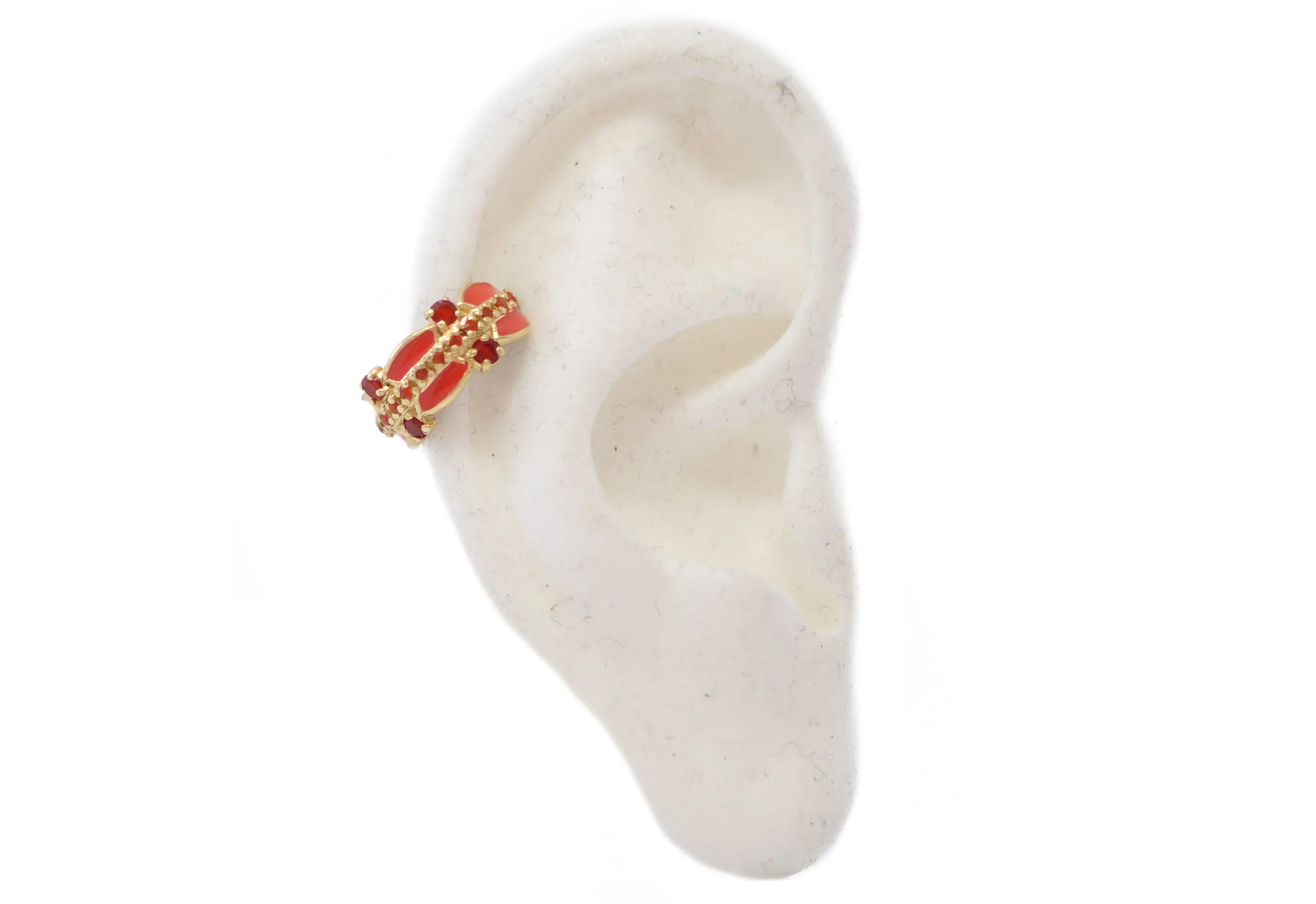 Red Enamel Ear Cuff