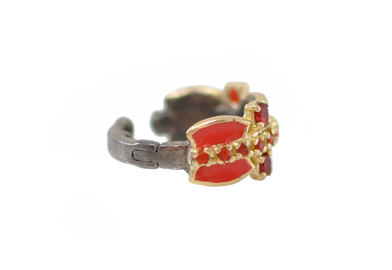 Red Enamel Ear Cuff