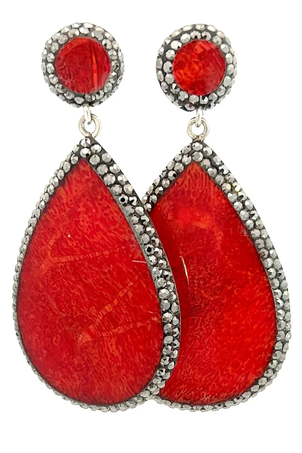 Red Gemstone Crystal Earring