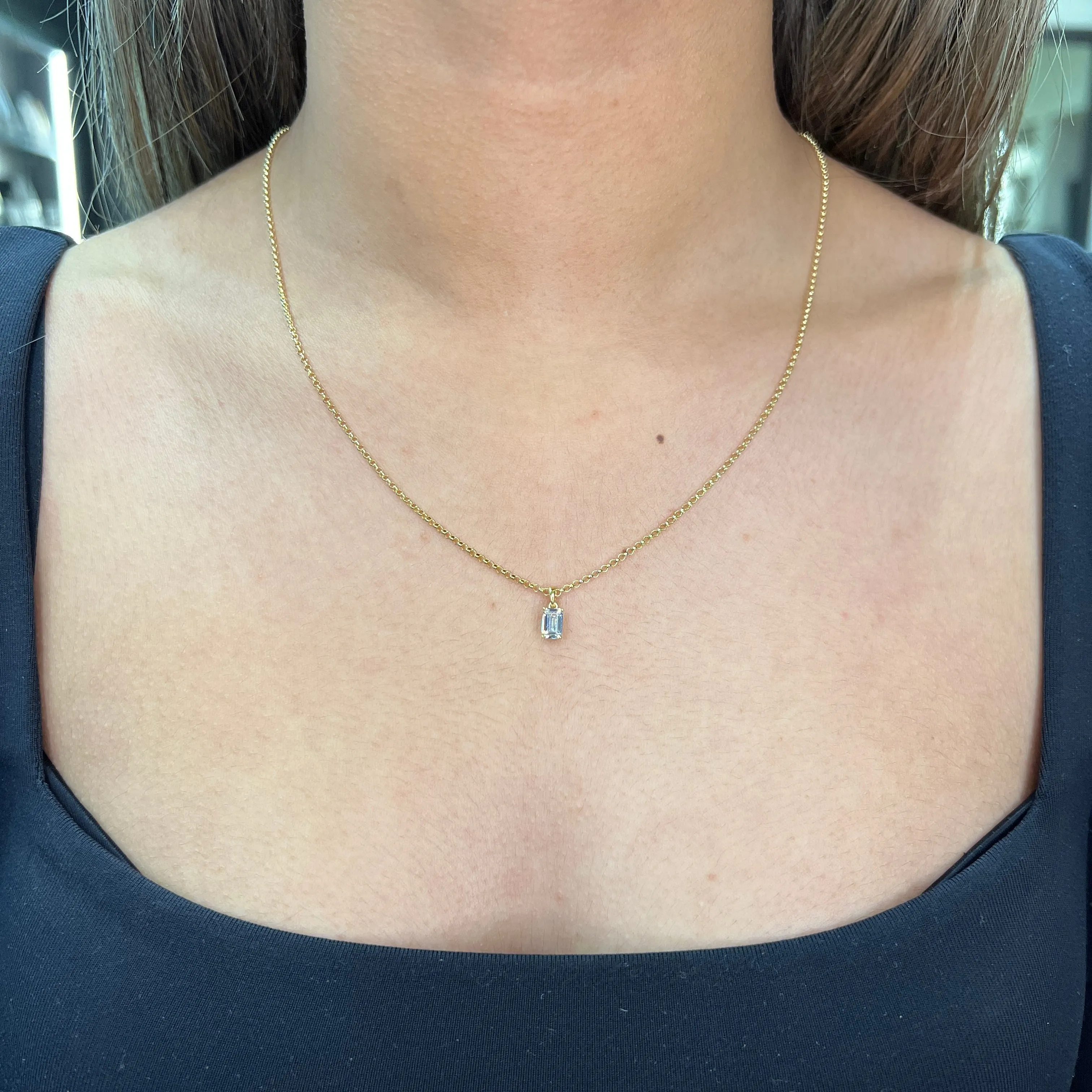 Reign Sterling Silver 18K Gold Plated Emerald CZ Necklace
