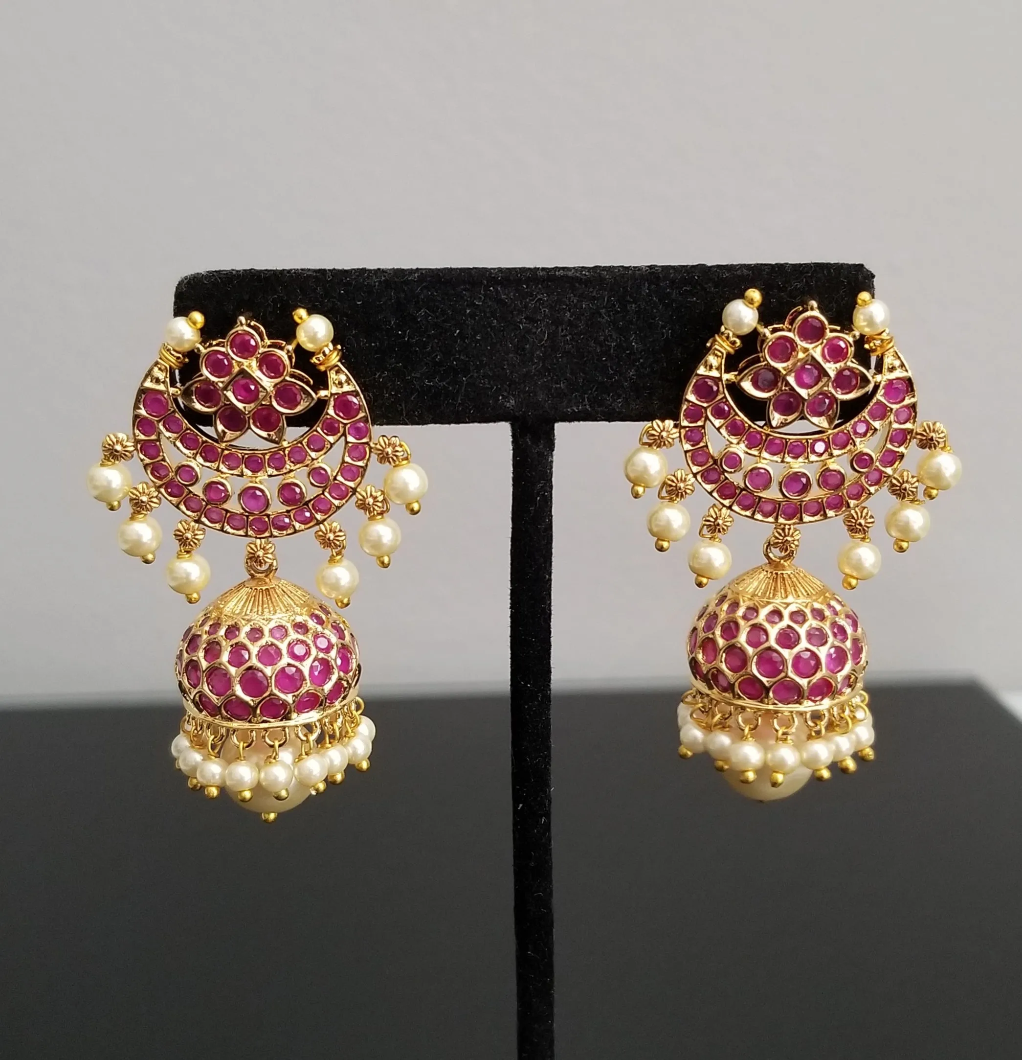 Reserved For Bhavana Vakkalagadda Cz South Indian Earring With Gold Plating DT8