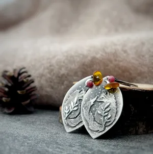 RESERVED Fox & Amber Earrings