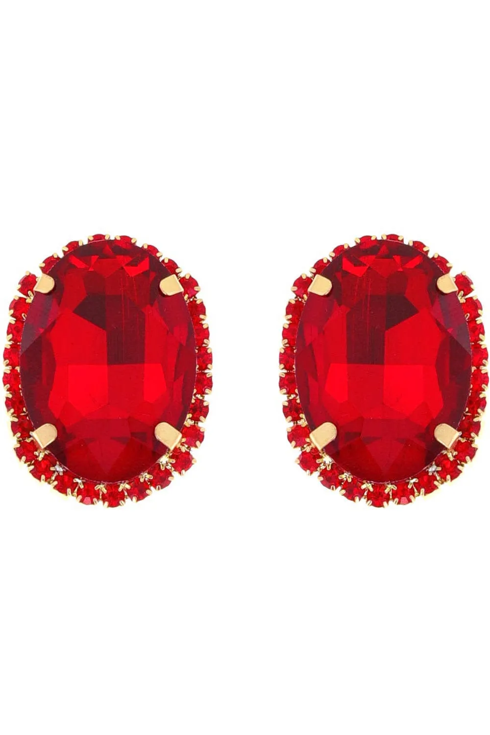 Rhinestone Oval Crystal Stud Earrings