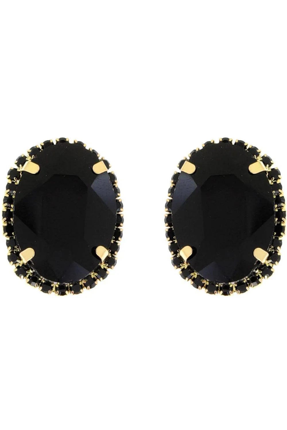 Rhinestone Oval Crystal Stud Earrings
