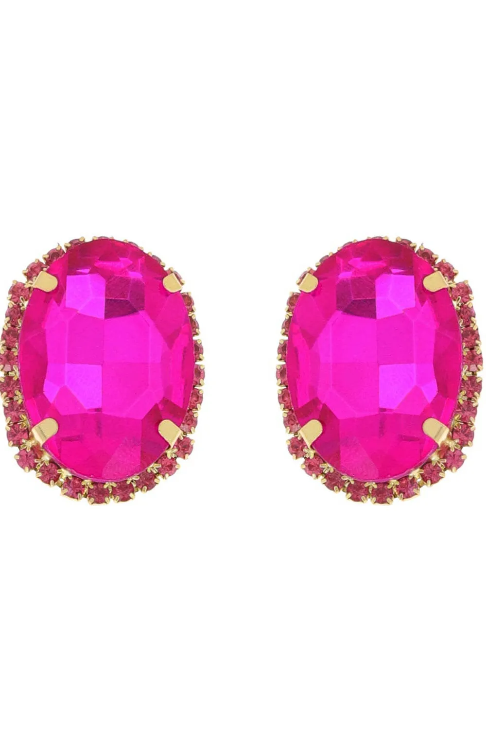 Rhinestone Oval Crystal Stud Earrings