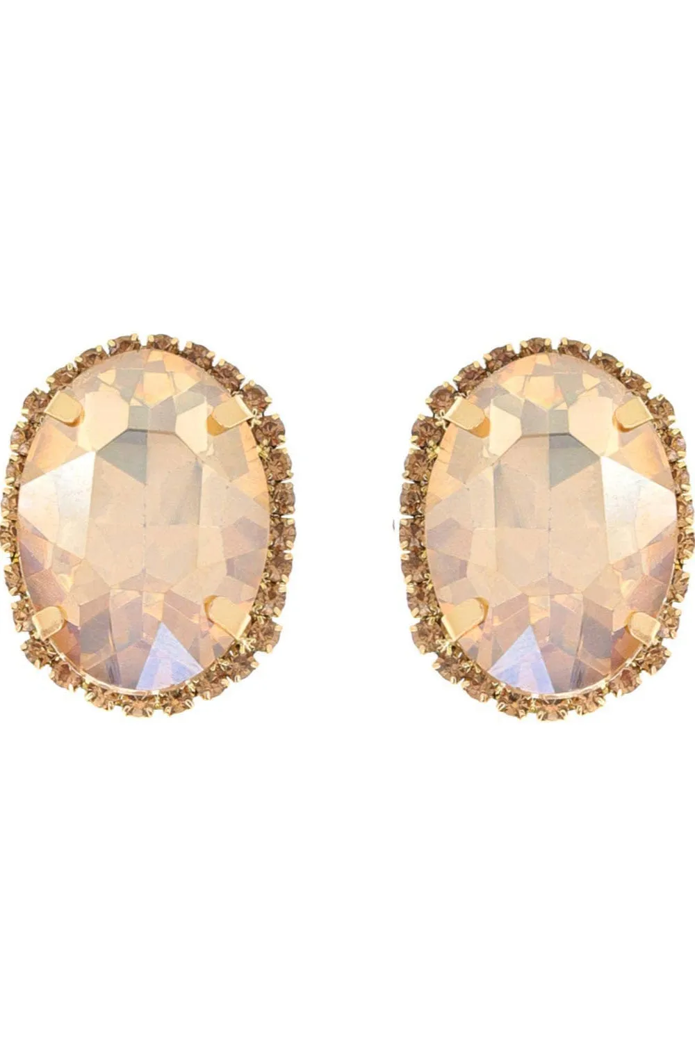 Rhinestone Oval Crystal Stud Earrings