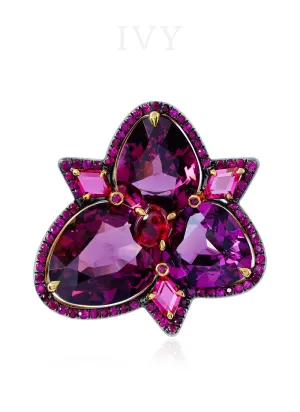 Rhodolite, Spinel and Ruby Ring