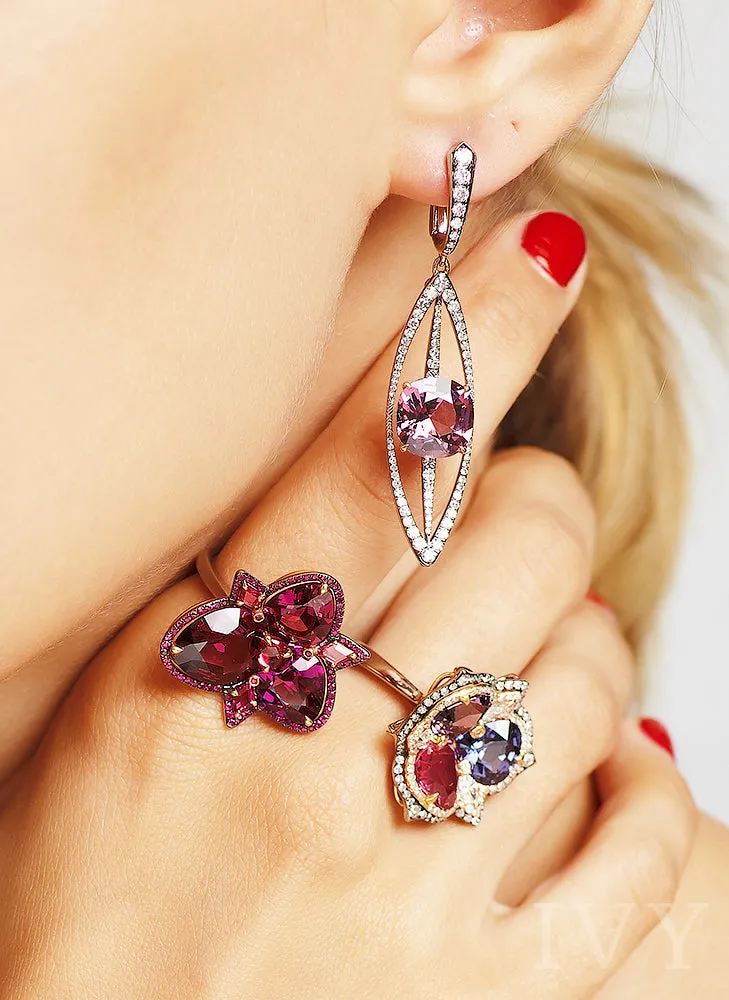 Rhodolite, Spinel and Ruby Ring