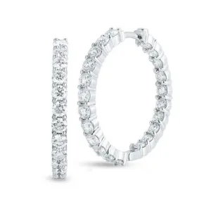 Roberto Coin 18K White Gold 28mm Inside Out Hoop Earrings