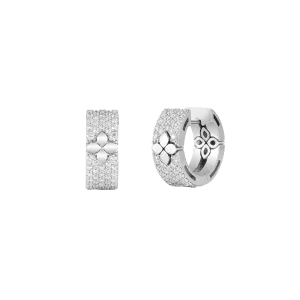 Roberto Coin Love in Verona White Gold Huggie Hoop Diamond Earrings