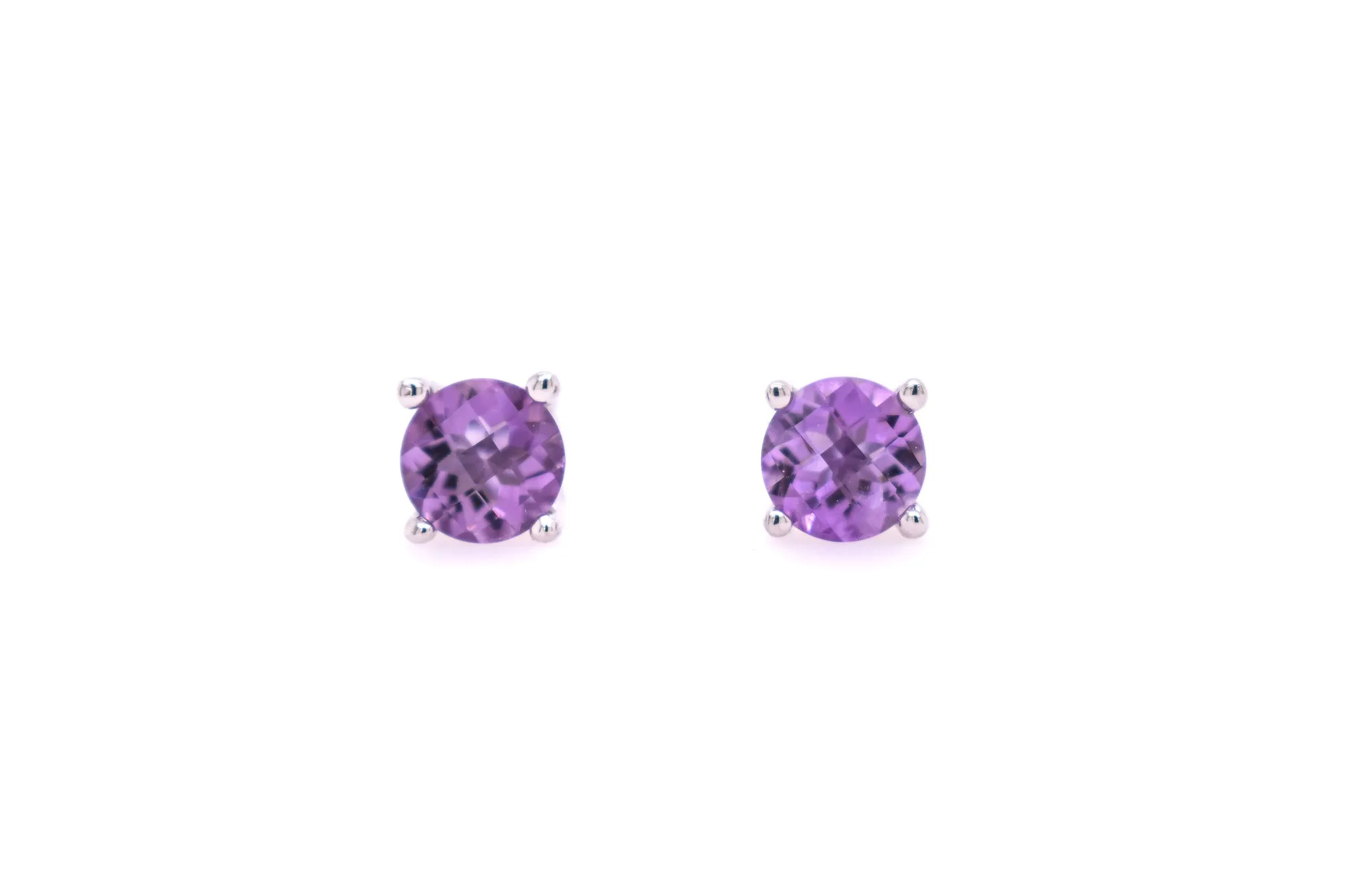 Round Amethyst Earrings