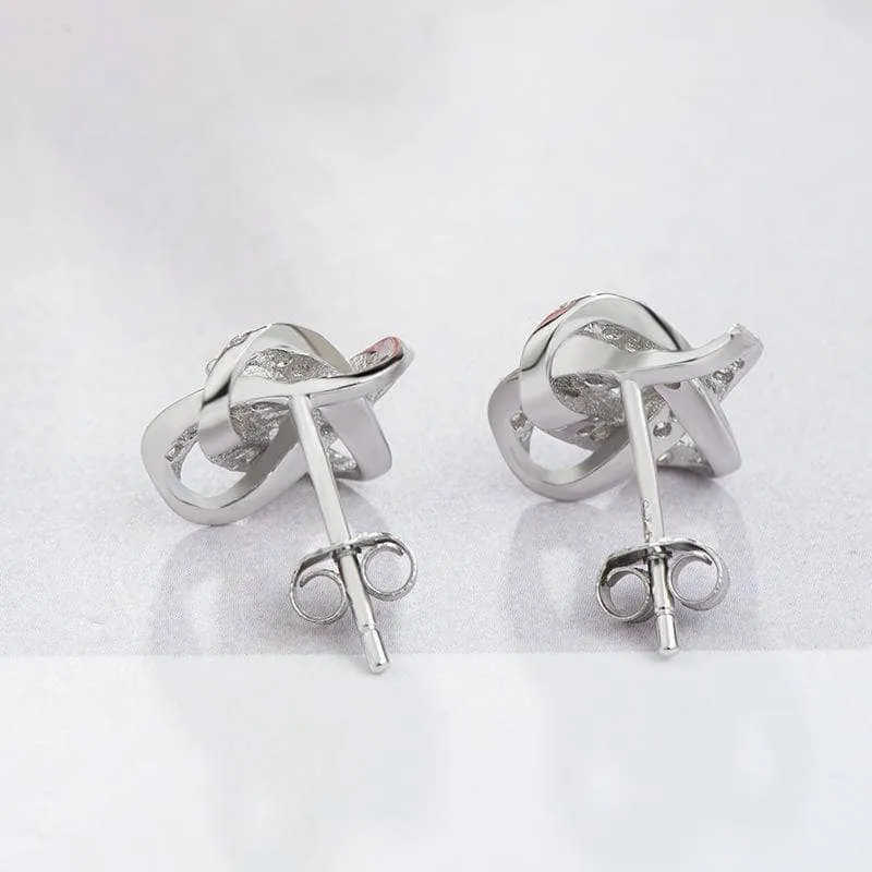 Round Diamond Romantic Four-leaf Clover Earrings