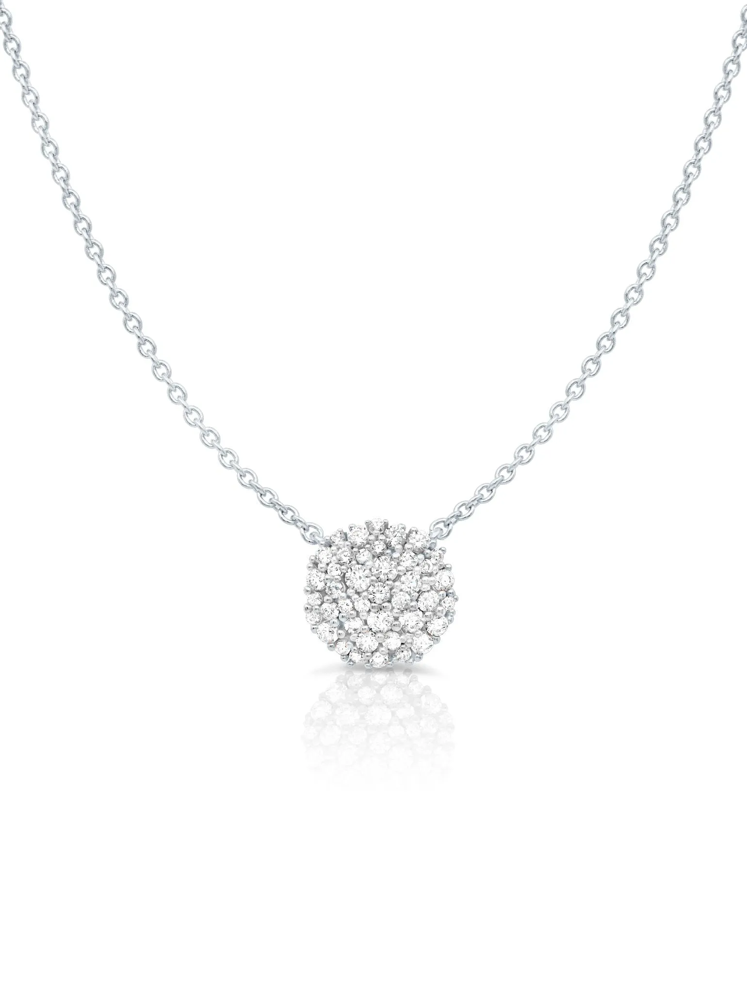 ROUND GLISTEN NECKLACE FINISHED IN PURE PLATINUM 9011558N16CZ