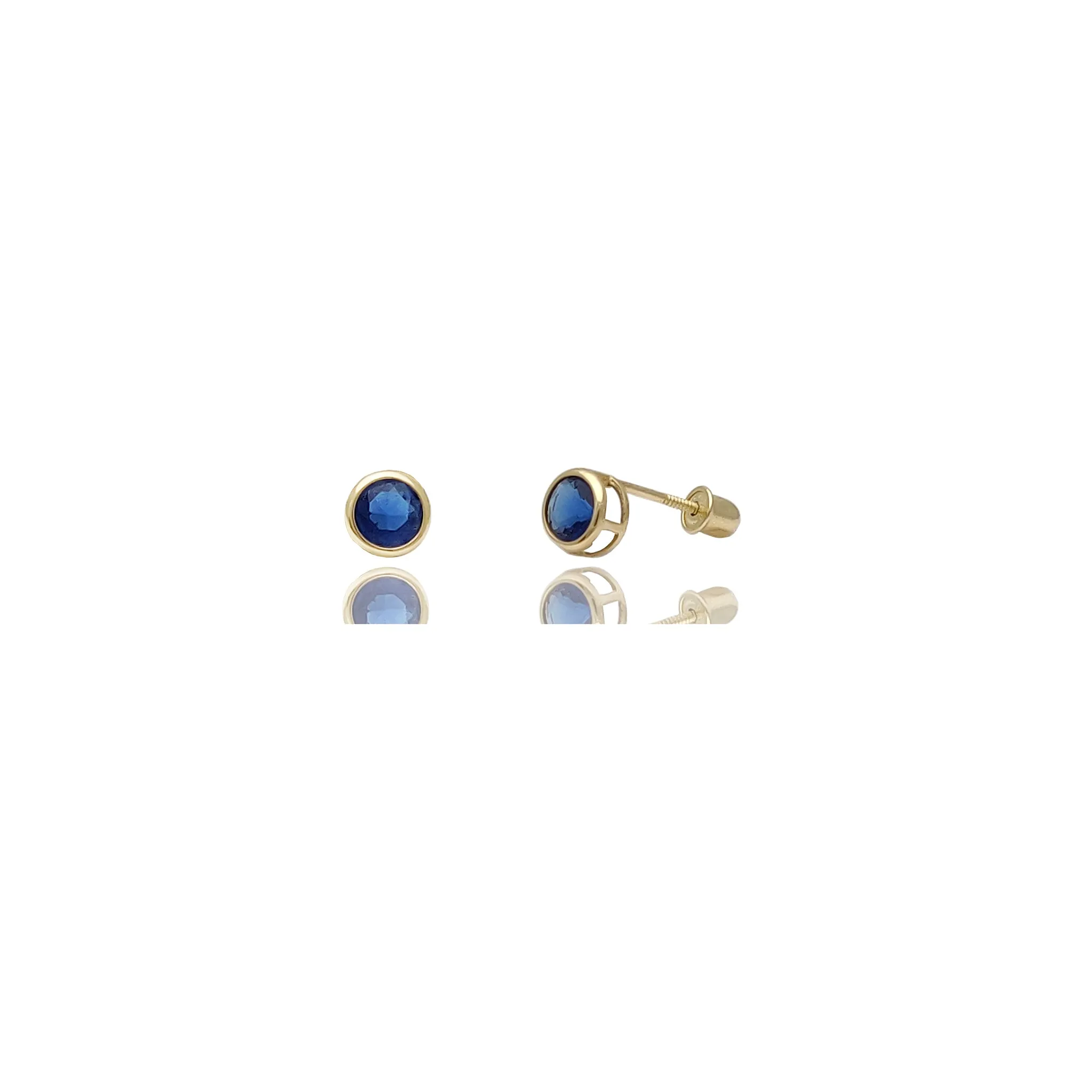 Round Prong Stud CZ Earrings (14K)