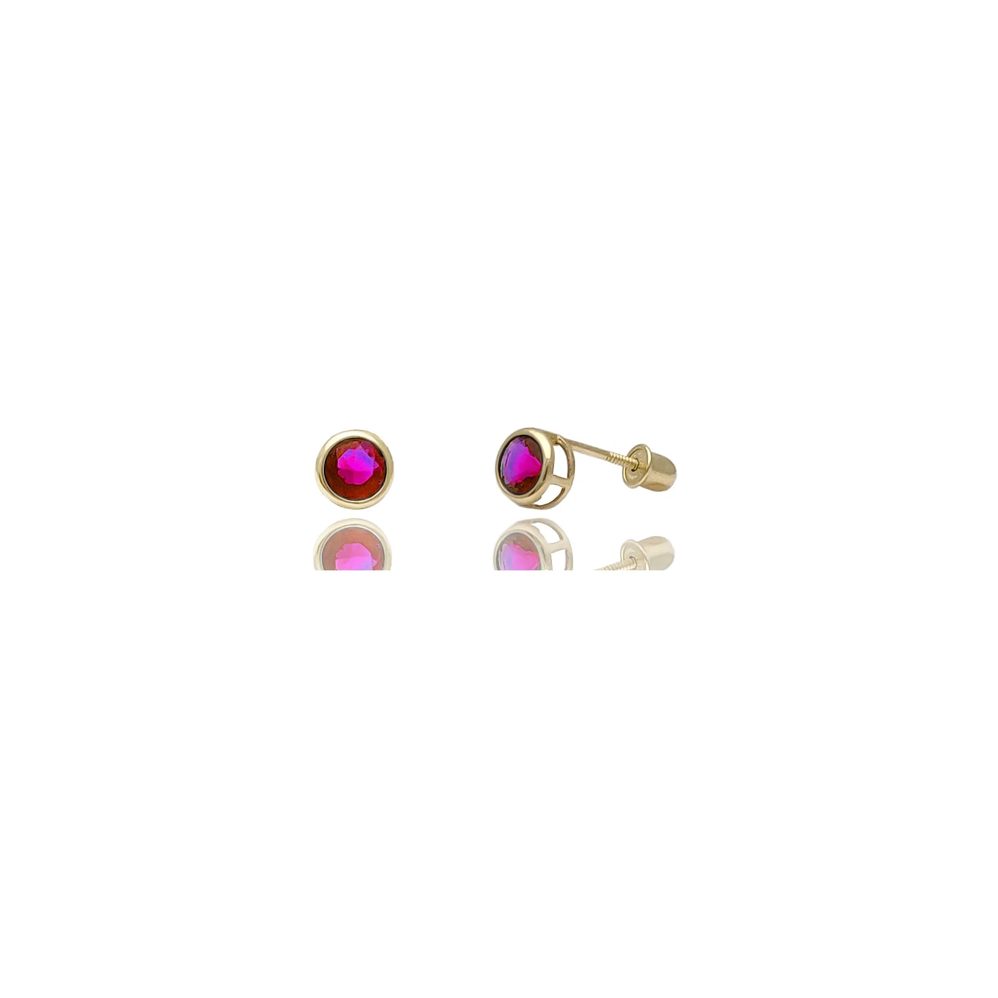 Round Prong Stud CZ Earrings (14K)