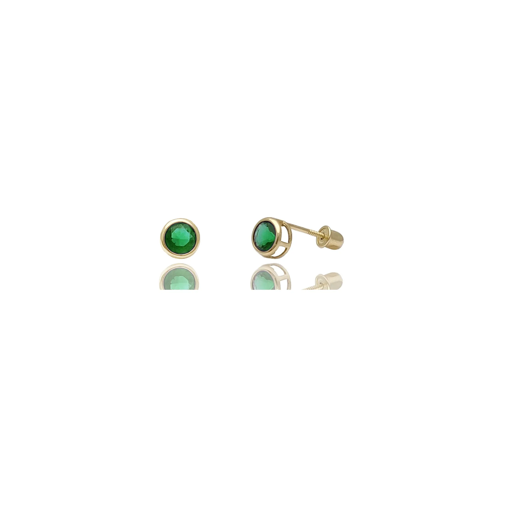 Round Prong Stud CZ Earrings (14K)