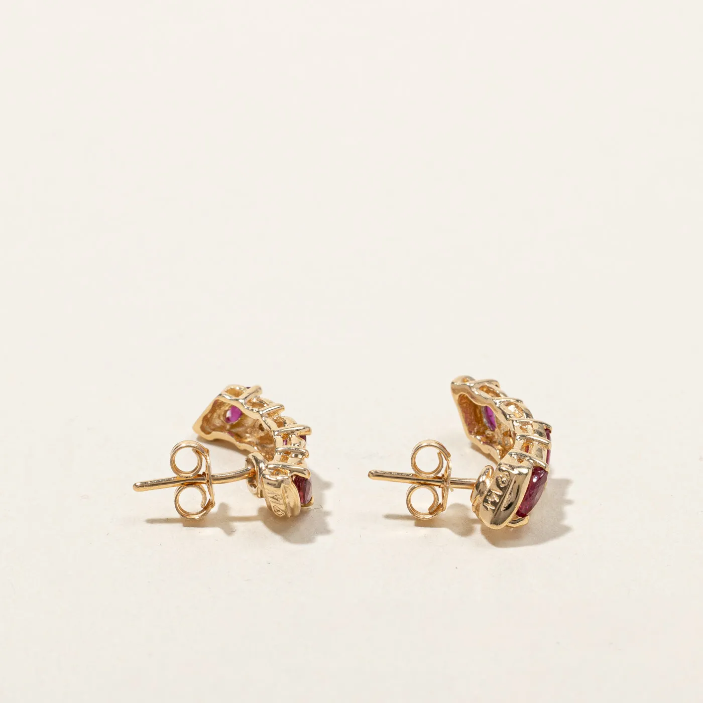 Ruby & Diamond Earrings | 0.72ctw | 0.02ctw |