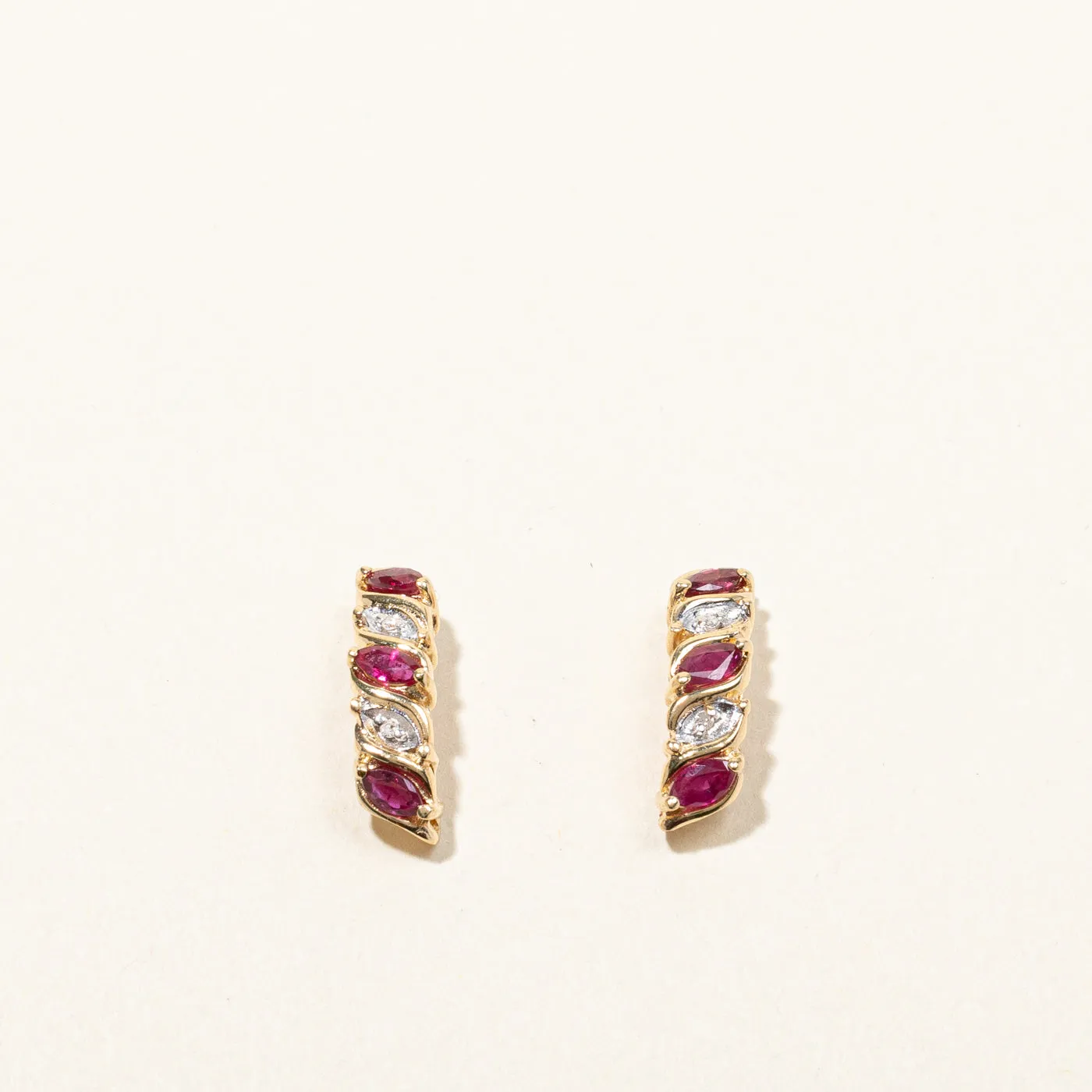 Ruby & Diamond Earrings | 0.72ctw | 0.02ctw |